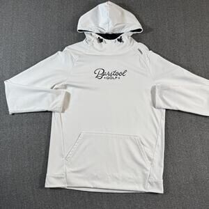 UNRL Barstool Golf Hoodie Mens Medium White Pullover Fleece Sweatshirt Athletic